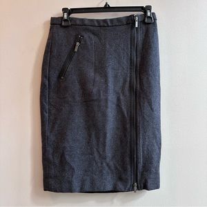 J Crew Wool Zipper Detail Pencil Skirt Sz 2